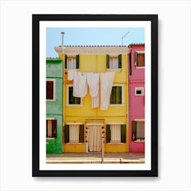 Laundry In Yellow Burano, Italy Art Print