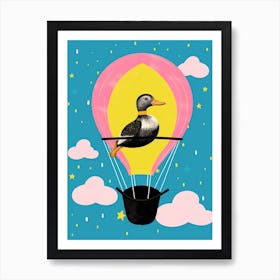 Abstract Geometric Duckling With A Hot Air Balloon 1 Art Print