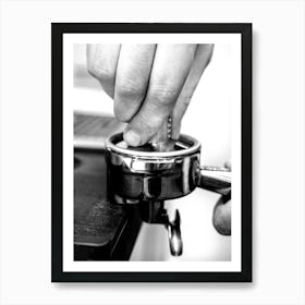 Barista Espresso Black and White_2162957 Art Print