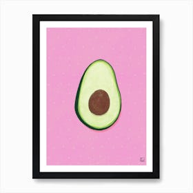 Avocado On Pink Art Print