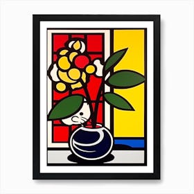 Camelia Flower Still Life  3 Pop Art Style Art Print