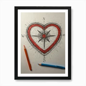 Heart Compass 17 Art Print