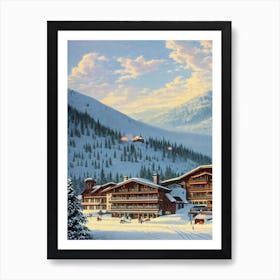 Kitzbühel, Austria Ski Resort Vintage Landscape 2 Skiing Poster Art Print
