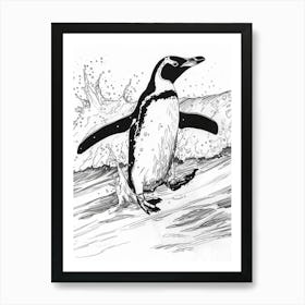 King Penguin Hauling Out Of The Water 1 Art Print