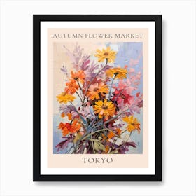 Autumn Flower Market Poster Tokyo Art Print