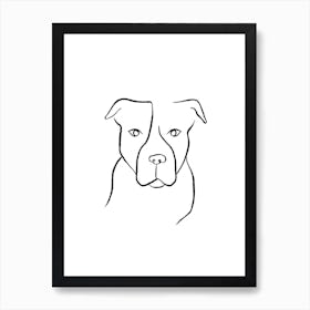 Minimal Pitbull Art Print