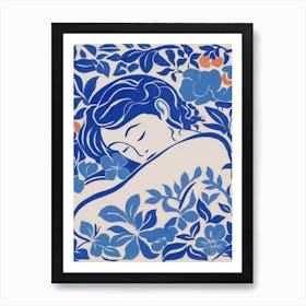 Blue Woman Silhouette 7 Poster