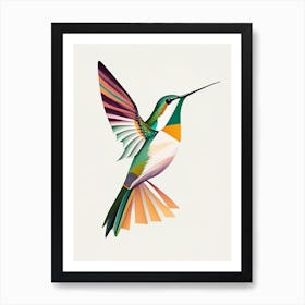 White Eared Hummingbird Bold Graphic Art Print