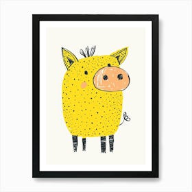 Yellow Pig 2 Art Print