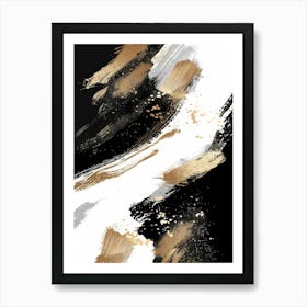 Abstract Gold And Black Painting 15 Art Print