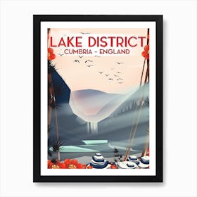 Lake District Cumbria England Travel poster Art Print