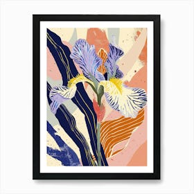 Colourful Flower Illustration Iris 4 Art Print