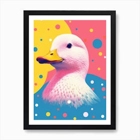 Duck Collage Colourful Geometric 4 Art Print