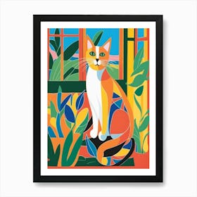 Cat In The Garden Style Henri Matisse Art Print