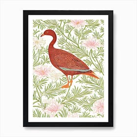 Coot William Morris Style Bird Art Print