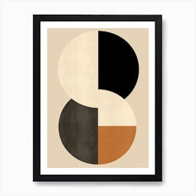 Mid-Century Tranquility Waltz: Beige Sands Art Print