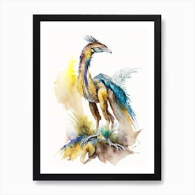 Oviraptor 1 Watercolour Dinosaur Art Print