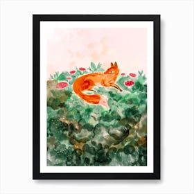 Moss Fox Art Print
