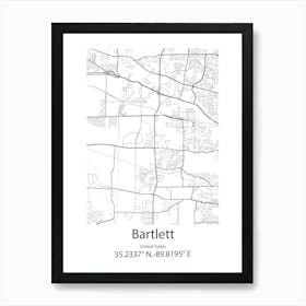 Bartlett,United States Minimalist Map 1 Poster