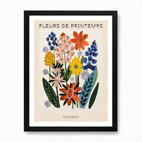 Spring Floral French Poster  Hyacinth 1 Art Print