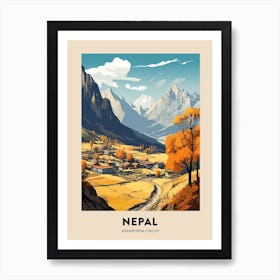 Annapurna Circuit Nepal 1 Vintage Hiking Travel Poster Art Print