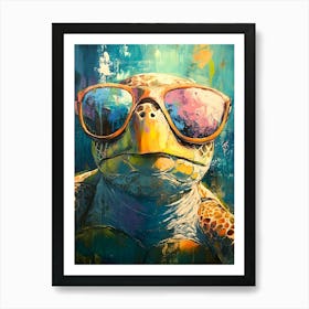 Sea Turtle In Sunglasses 4 Poster