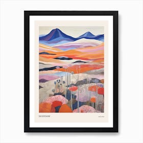 Skiddaw England Colourful Mountain Illustration Poster Poster