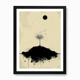 Tree On A Hill Art Print