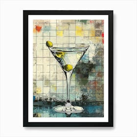 Martini Vintage Illustration 1 Art Print