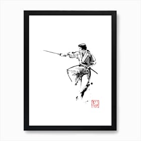 Jumping Samurai Art Print