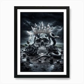 Crowned Poisonous Crystal Skull Art Print