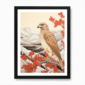 Bird Illustration Red Tailed Hawk 3 Art Print