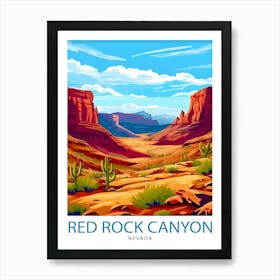 Red Rock Canyon Nevada Print Majestic Desert Landscape Art Conservation Area Poster Las Vegas Natural Wonder Wall Decor Art Print