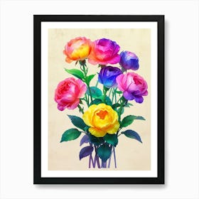 Roses In A Vase 3 Art Print