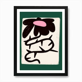 Black Flower Green Poster