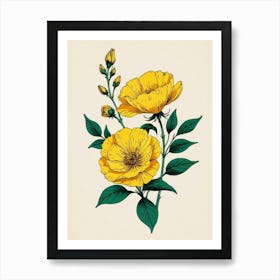 Yellow Flowers 2 Art Print