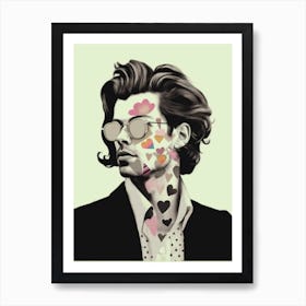 Harry Styles Heart Collage 3 Art Print