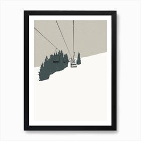 Fy Coitcreative Winter Ski Chairlift Art Print