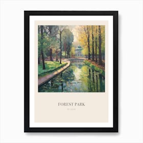 Forest Park St Louis United States Vintage Cezanne Inspired Poster Art Print