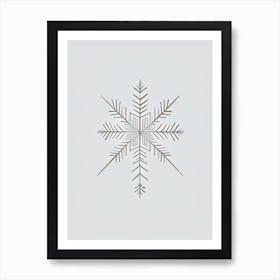 Needle, Snowflakes, Retro Minimal 2 Art Print