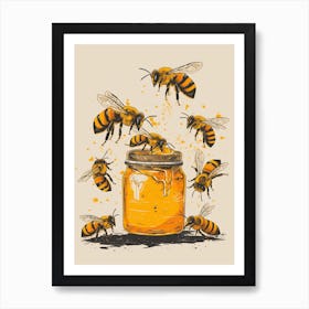 Carpenter Bee Storybook Illustration 10 Art Print