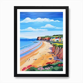 Filey Beach, North Yorkshire, Matisse And Rousseau Style 3 Art Print