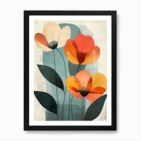 Three Flowers Canvas Print Art Print