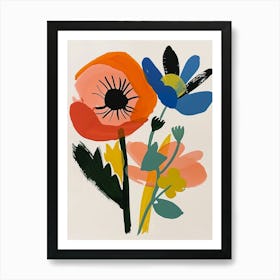Painted Florals Poppy 4 Art Print