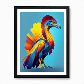 Oviraptor Primary Colours Dinosaur Art Print
