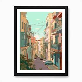 Algiers Algeria Travel Illustration 3 Art Print