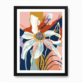 Colourful Flower Illustration Oxeye Daisy 4 Art Print