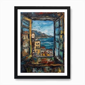 Window View Of Cape Town In The Style Of Expressionism 4 Art Print