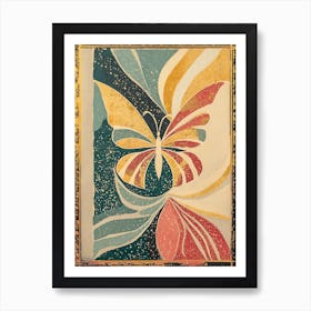 Butterfly In Gold Frame Art Print