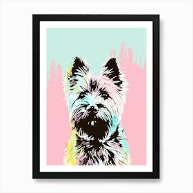 Pastel Terrier Dog Pastel Line Watercolour Illustration  3 Art Print